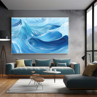 600-600 Ocean Wave Oil Painting Textured Canvas Wall Art-0126