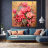 600-600 Modern Feminine Flower Decor, Bright Abstract Wall Art-0128