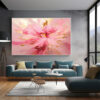 600-600 Floral Abstract Gold and Pink Botanical Wall Decor-0131