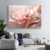 600-600 Textured Floral Painting on Canvas: Beige Abstract Flower Wall Art-0139