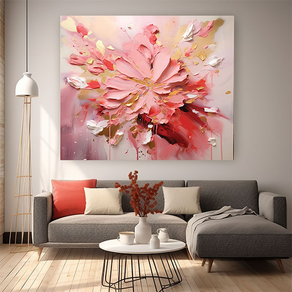 Elegant Abstract Ethereal Floral Neutral Tones Textured Wall Art Exquisite Abstract Oil Painting Botanical Wall Art Modern Living Room Decor-0140