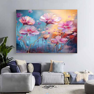 Flower Meadow Printable Wall Art, Nursery Wall Decor, Abstract Botanical Wall Art-0142