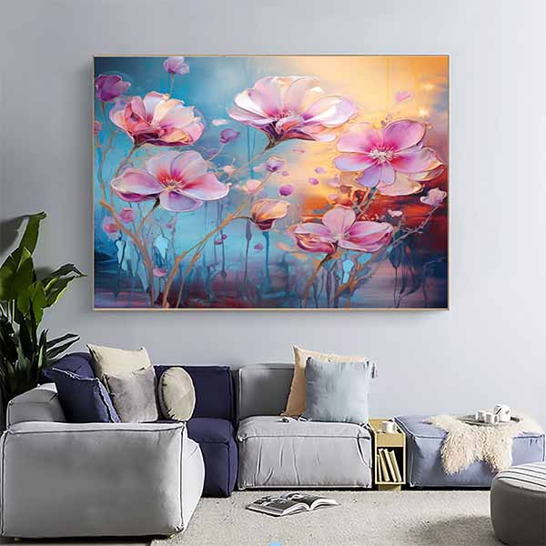 Flower Meadow Printable Wall Art, Nursery Wall Decor, Abstract Botanical Wall Art-0142