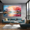 600-600 Vibrant Fall Colors, Beautiful Colorful Tree Wall Art Tree Decor-0145
