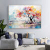 Custom Wall Art, Abstract Rainbow Tree Wall Art, Boho Wall Décor, Living room Wall Decor-0146