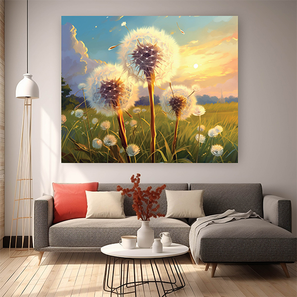 600-600 Australian Native Floral Art Print: Abstract Blue and Green Botanical Wall Decor-0149
