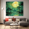 Spring Bird Wall Art, Blossom Branch Painting, Cottagecore Nature-0157