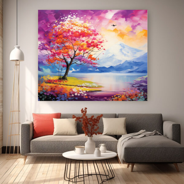 Canvas painting,Oil painting,Tree of Life,Room Decor,Wall Art-0144