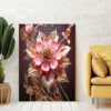 Mockup_01 (3) Flowers Wall Decor, Floral Glass Art, Extra Large Wall Art, Tempered Glass Wall Art, Home Decor-0143