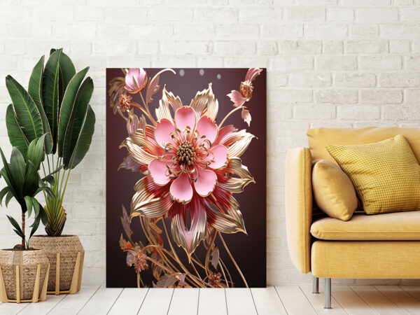 Mockup_01 (3) Flowers Wall Decor, Floral Glass Art, Extra Large Wall Art, Tempered Glass Wall Art, Home Decor-0143