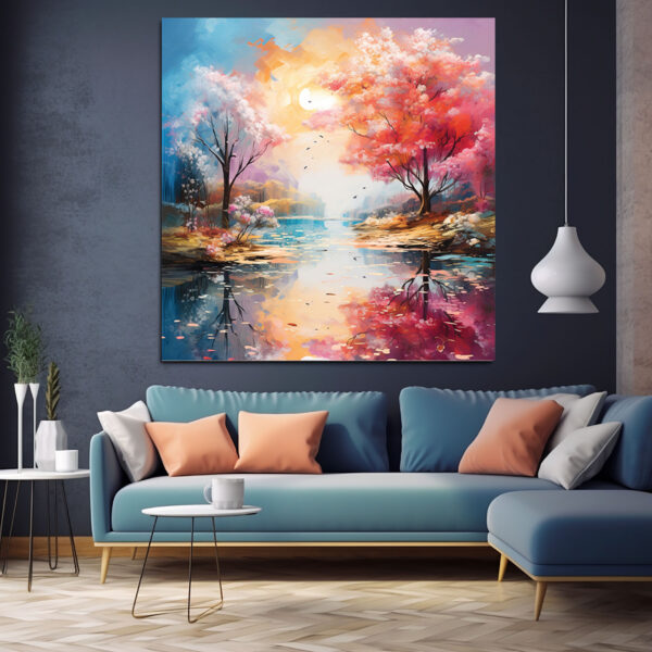 Mockup_01 (7) Vibrant Fall Colors, Beautiful Colorful Tree Wall Art Tree Decor-0145