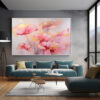 Colorful  Bouquet Wall Art Print, Pink Orange Floral Painting-0134