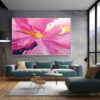 Abstract Floral Wall Art, Sage Pink Beige Peony Oil Painting-0132