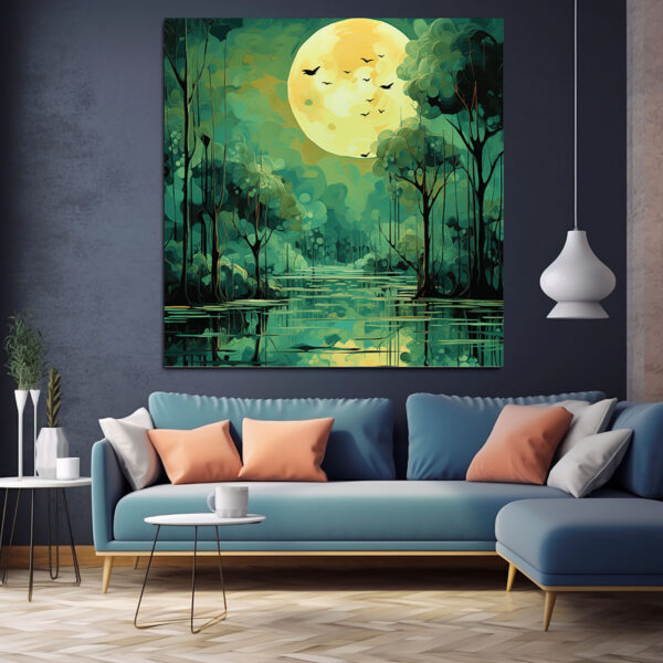 Spring Bird Wall Art, Blossom Branch Painting, Cottagecore Nature-0157