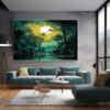 Vibrant Hummingbirds and Blossoms Canvas, Floral Bird Wall Art, Colorful Nature Painting-0155
