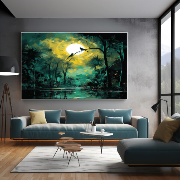 Vibrant Hummingbirds and Blossoms Canvas, Floral Bird Wall Art, Colorful Nature Painting-0155