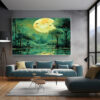 Spring Bird Wall Art, Blossom Branch Painting, Cottagecore Nature-0157