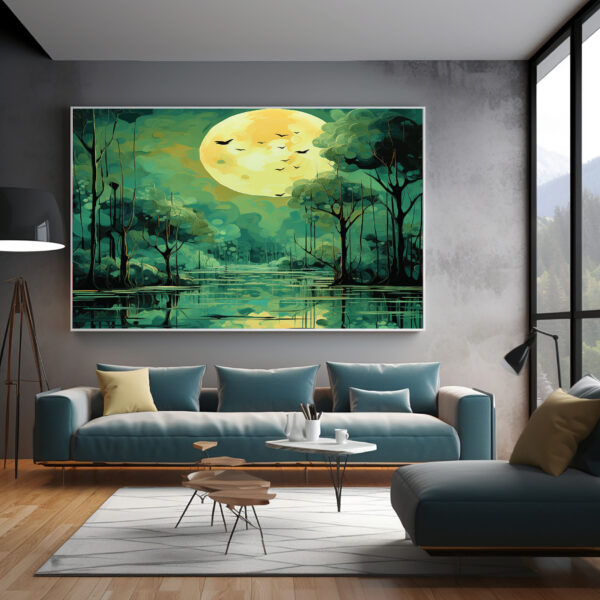 Spring Bird Wall Art, Blossom Branch Painting, Cottagecore Nature-0157
