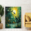 mockup 1 (16) Bird and Blossom Canvas print Art, Floral Branch Painting, Spring Home Decor-0158