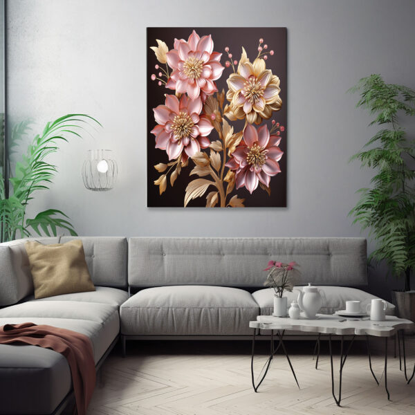Luxury Abstract Botanical Canvas Wall Art-0137