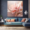 mockup 1 (3) Textured Floral Painting on Canvas: Beige Abstract Flower Wall Art-0139