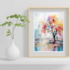 Custom Wall Art, Abstract Rainbow Tree Wall Art, Boho Wall Décor, Living room Wall Decor-0146