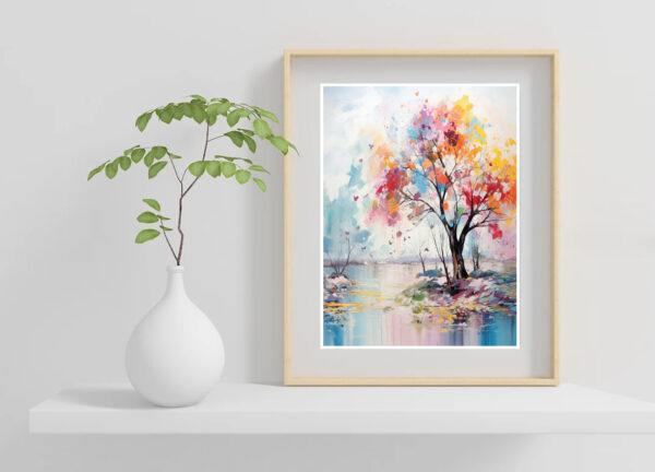 Custom Wall Art, Abstract Rainbow Tree Wall Art, Boho Wall Décor, Living room Wall Decor-0146