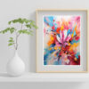 Flower Abstract Oil Painting Elegant Abstract Floral Neutral Tones Textured Wall Art-0154
