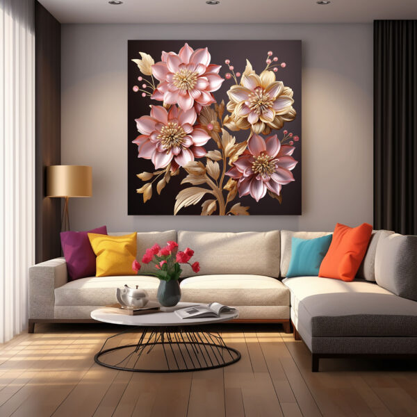 Luxury Abstract Botanical Canvas Wall Art-0137