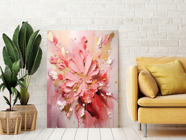 Elegant Abstract Ethereal Floral Neutral Tones Textured Wall Art Exquisite Abstract Oil Painting Botanical Wall Art Modern Living Room Decor-0140