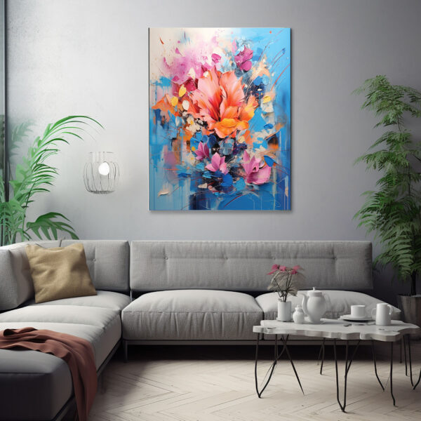 Abstract Floral Canvas Print, Neutral Botanical Wall Art-0153