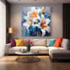 mockup 1 (5) Abstract Flower Painting on Canvas Vibrant Nature Decor Large Living room Wall Art-0127
