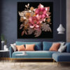mockup 1 (5) Black Gold Floral Wall Art, Luxury Botanical Canvas Print, Moody Office Decor-0138