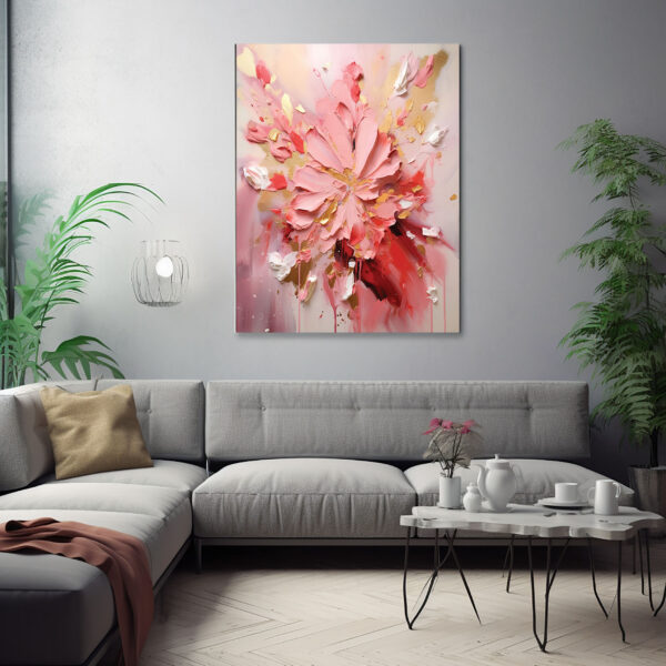 Elegant Abstract Ethereal Floral Neutral Tones Textured Wall Art Exquisite Abstract Oil Painting Botanical Wall Art Modern Living Room Decor-0140