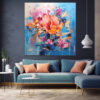 Abstract Floral Canvas Print, Neutral Botanical Wall Art-0153