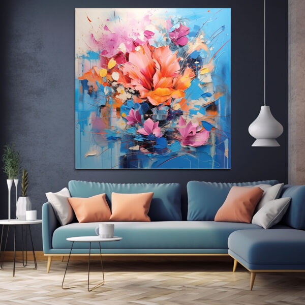 Abstract Floral Canvas Print, Neutral Botanical Wall Art-0153
