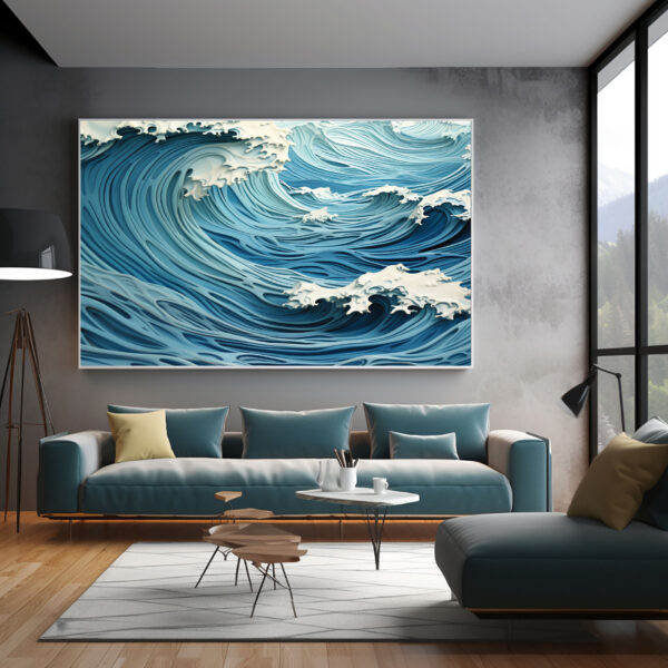 mockup 1 (6) Ocean Wave Oil Painting Textured Canvas Wall Art-0126