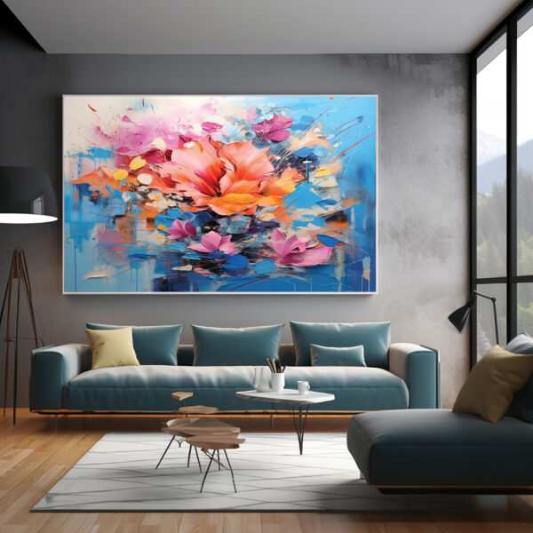 Abstract Floral Canvas Print, Neutral Botanical Wall Art-0153