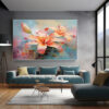 mockup 1 (8) Abstract Flower Painting on Canvas Vibrant Nature Decor Large Living room Wall Art-0127