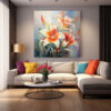 mockup 1 (9) Abstract Flower Painting on Canvas Vibrant Nature Decor Large Living room Wall Art-0127