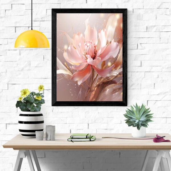 mockup 1 (9) Textured Floral Painting on Canvas: Beige Abstract Flower Wall Art-0139