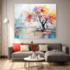 Custom Wall Art, Abstract Rainbow Tree Wall Art, Boho Wall Décor, Living room Wall Decor-0146