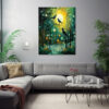 mockup 1 (9) Bird and Blossom Canvas print Art, Floral Branch Painting, Spring Home Decor-0158
