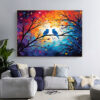 Colorful Birds on a Wire Canvas Wall Art Print Modern Abstract Living Room Decor-0156