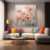 mockup 10 copy Large Textured Floral Abstract Painting Pink & Gold Botanical Wall Art-0133