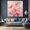 Colorful  Bouquet Wall Art Print, Pink Orange Floral Painting-0134