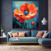 mockup 2 Abstract Floral Canvas Art, Vibrant Botanical Painting, Modern Wall Decor-0129