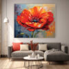 mockup 5 Abstract Floral Canvas Art, Vibrant Botanical Painting, Modern Wall Decor-0129