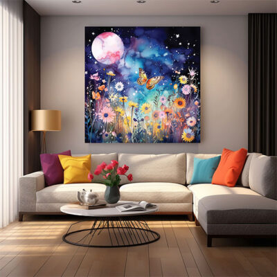 600-600 Neutral Canvas Wall Art, Elegant Floral Painting,Botanical Canva-0168