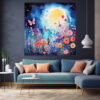 mockup 1 (4) Vibrant Floral Bouquet Canvas, Colorful Abstract Flower Printing, Bright Garden Wall Art-0166